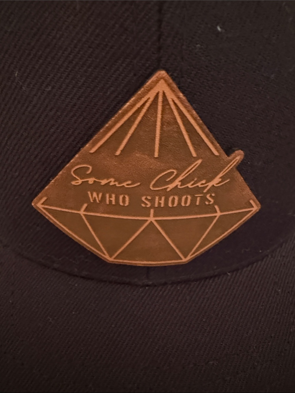 Some Chick Who Shoots Leather Patch Hat - Women